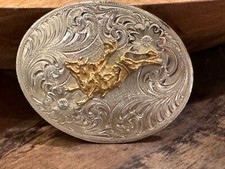 Montana Silversmiths Bull Rider Belt Buckle Youth Silver  Gold Tone