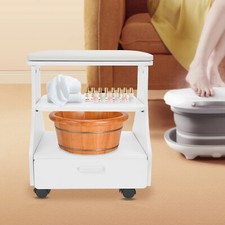 Portable Esthetician Trolley Cart Salon Nail Foot Trolley Cart 52 41 55cm White