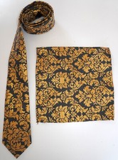 MEN'S 2 PIECE NECKTIE HANKERCHIEF PAISLEY SET ONE SIZE