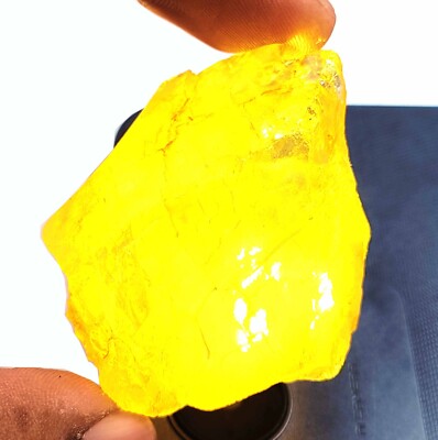 100% Natural Yellow Sapphire 220Ct Certified Semi-Transparent Loose Gemstone EKL