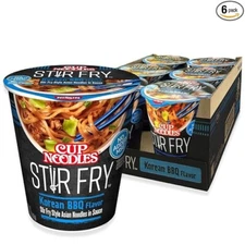 Cup Noodles Stir Fry Noodles in Sauce, Korean BBQ, 2.89 Ounce (Pack of 6)