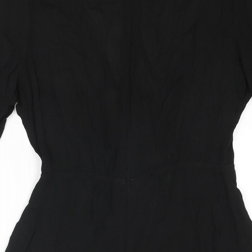 Missguided Womens Black Polyester Playsuit One-Piece Size 6 Zip - Tie Detail - Picture 4 of 10