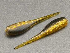 (24)  2" SLAB HUNTER "Tiger Eye" GRUBS BAIT JIGS CRAPPIE PANFISH BABY SHAD