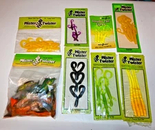 Vintage Lot of Old School Mister Twister Rubber Worms, Lizards, and Crawfish NOS