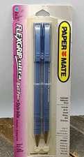 VINTAGE 1996 Blue Paper❤️mate Flexgrip Ultra Refillable Medium Point 2 Pens *NOS