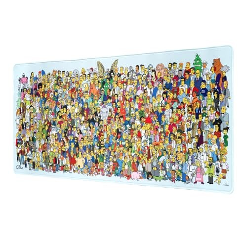 Tapis de souris XL Les Simpson avec base antiderapante pour clavier d'ordinateur