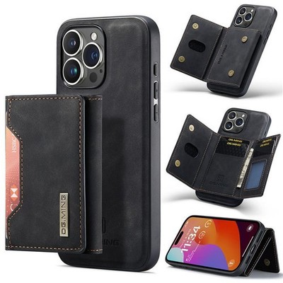 DG.MING M2 For iPhone 15 Pro Max Case with Detachable Magnetic Trifold Card Bag