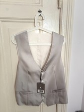 NWT Corneliani Mainline CERIMONIA 100 Silk Waistcoat Vest Silver Herringbone 50