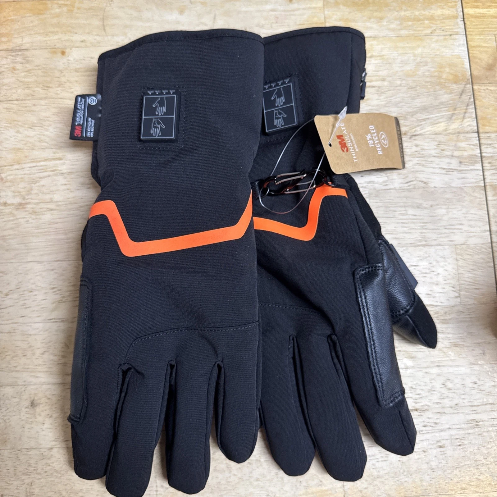 PBUKER HEATED GLOVES LINERS MEN/WOMEN-THIN ELECTRIC WARMING GLOVES,BK, medium