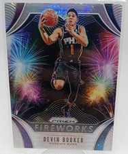 2019-20 Panini Prizm - Fireworks Devin Booker #24 Silver Hyper Prizm