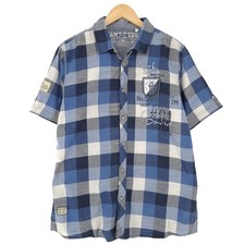 Camp David Men s Vintage Plaid Button-Up Shirt Cotton Regular Fit Cl0 Size L