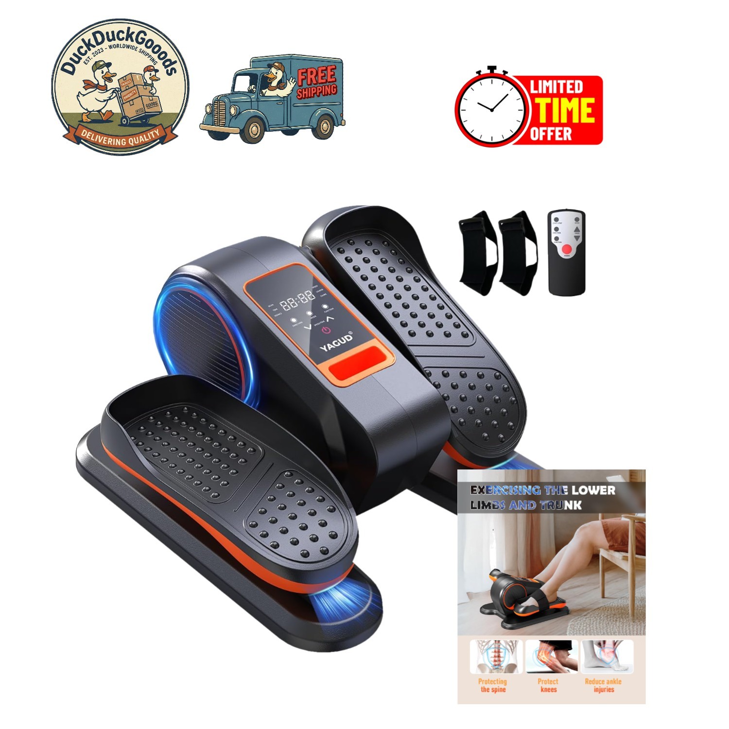 Smart Under Desk Elliptical for Leg Rehabilitation - Remote & Quiet Operation