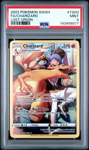2022 Pokemon SWSH Lost Origin FA/Charizard #TG03/TG30 PSA 9 Mint