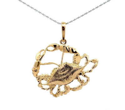 14KT. Gelbgold Krabben Anhänger (Mark Edwards) 24 x 27 mm.