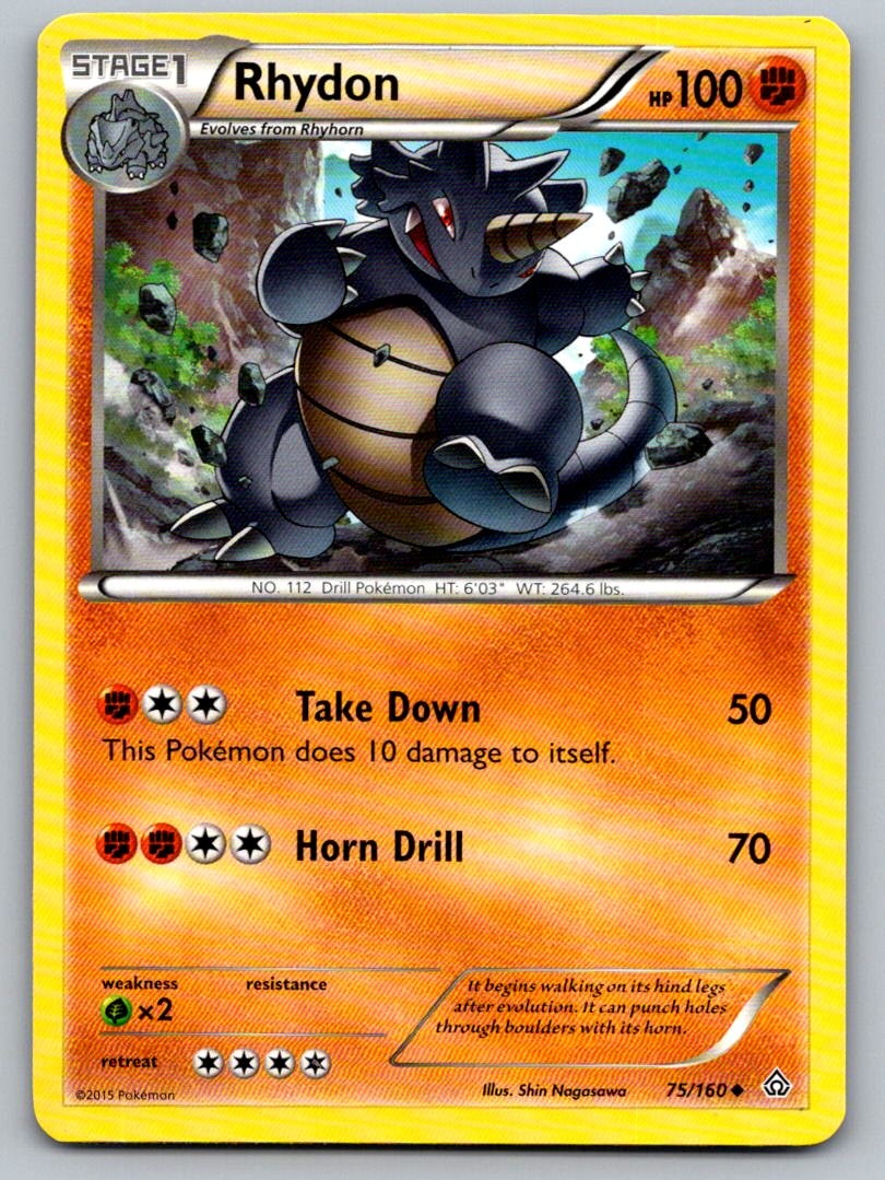 Rhydon 75/160 Uncommon Primal Clash Pokemon Lightly Played