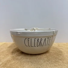 Rae Dunn 100% Melamine Set Of 3 Nesting Serving Bowls CELEBRATE / PARTY / FUN