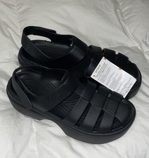 Crocs Stomp Fisherman Sandals Black Size 9 Womens Platform Chunky NEW 