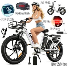 Damen 20 Zoll Klappbar Elektrofahrrad 48V 20Ah City E-Bike Shimano 7-Gang …