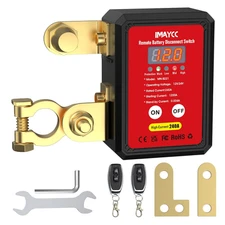 IMAYCC Remote Battery Disconnect Switch 12V, Kill Switch for Car with Led Voltag