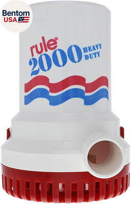 2000 GPH Bilge Pump 12V - Submersible Marine Boat Accessory with 1-1/8'' Discharg
