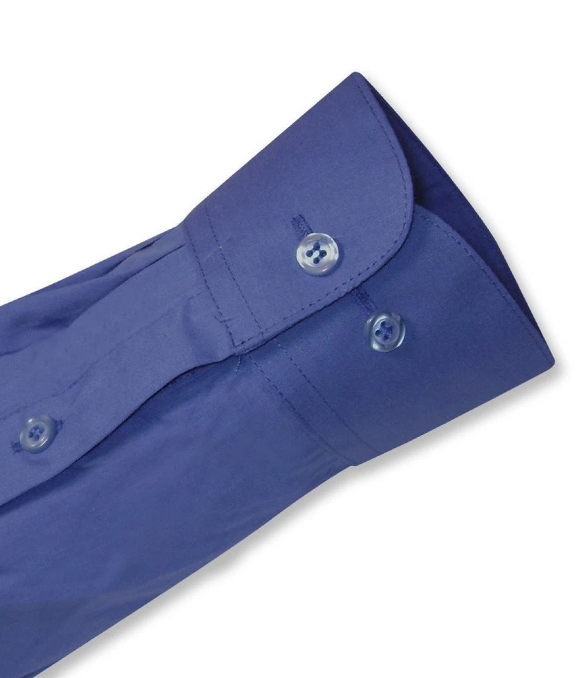 Camisa de vestir Biagio para hombre 100 % ALGODÓN lisa color AZUL REAL talla 16,5 34/35 Foto 4 de 4