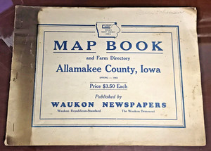 1962 Map Book and Farm Directory Allamakee County, Iowa, Ads! Rare