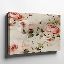 Floral Canvas Wall Art Pink Peony Roses Vintage Botanical Print Decor Painting
