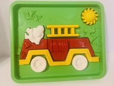 1982 Vintage Child Guidance Chunky Piece Puzzle Firetruck