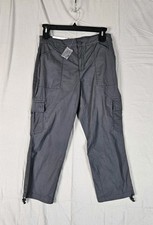 NWT Social Standard By Sanctuary SCOUT Cargo Crop Pant Women's Size L Grey
