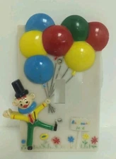 The Dolly Toy Company Clown Light Switch Cover Plate 1973 Plastic Vintage 