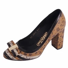 Salvatore Ferragamo PUMPS Vara Leather HEELS Shoes 5C (equivalent to Used MOLO-0