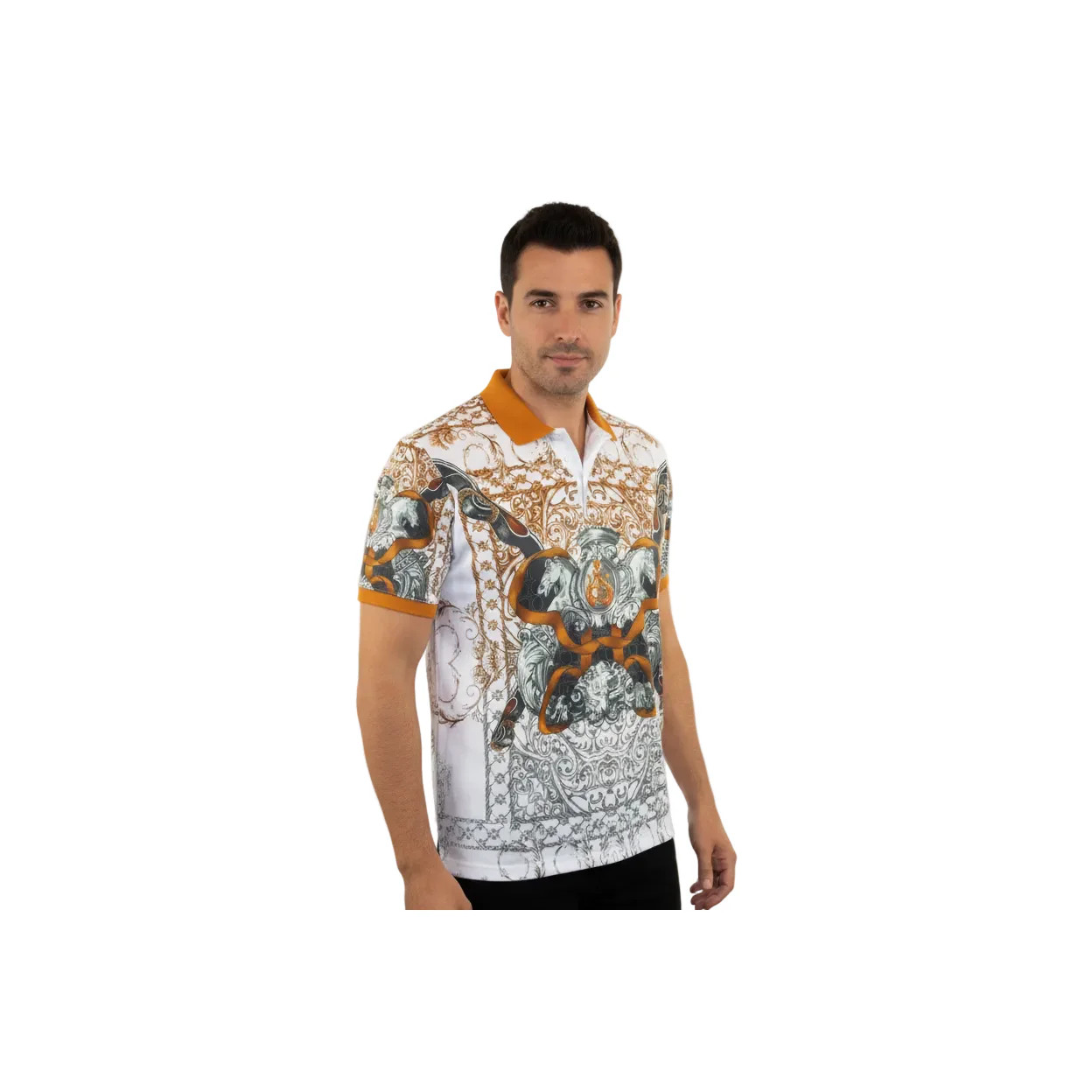 Men Sports Polo Shirt MIZUMI Black Edition Soft Micro Poly Fashion 56575-A Multi