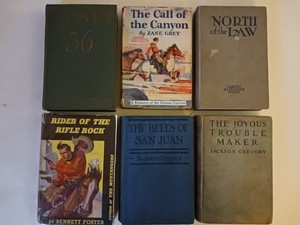 6 Vintage Western HB Lot Bennett Foster, Zane Grey, Jackson Gregory, Hough