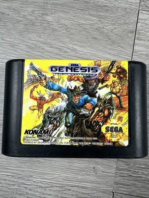 Sunset Riders Sur Megadrive – PAL-EURO Complet – Boîtier Endommagé Mais Jeu Et Notice OK