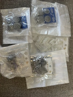 Lot #1. Women’s Silver Tone Metal Fashion Earrings Mixed Lot, 5-Piece Set - Image 1 of 2