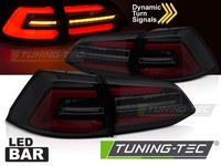 Paar RüCkleuchten VW Golf 7 17-19 Full LED BAR Dyn Schwarz Rauch Rot Weiß-411