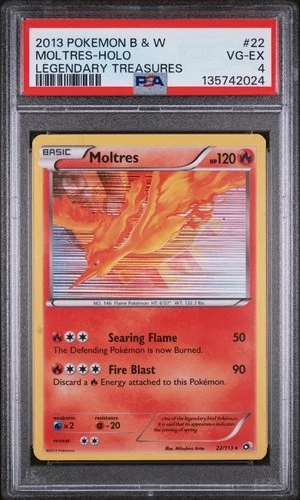 2013 POKEMON B&W LEGEND TREASURES #22 MOLTRES-HOLO PSA 4