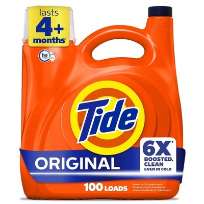 Laundry Detergent Liquid with 6X Boosted Cleaning Power, Original Scent, 125 fl