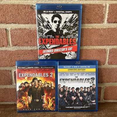 The Expendables 1, 2 & 3: 3-Film Collection Blu-ray Very Good Condition Tested 