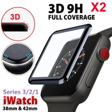 2-PACK 3D Tempered Glass Screen Protector For iWatch Watch 38/42/40/44mm
