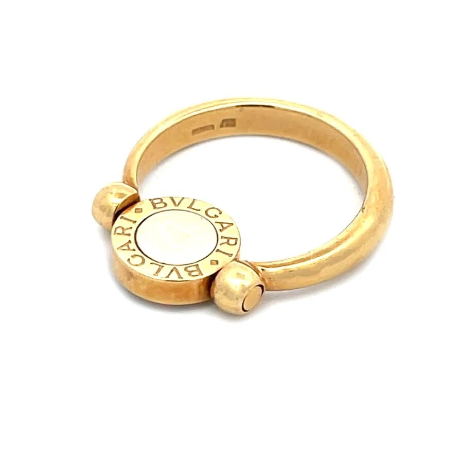 Anillo Bulgari Diamante Abatible Oro Amarillo 18k Grabado Círculo Talla 6.5 Foto 3 de 4