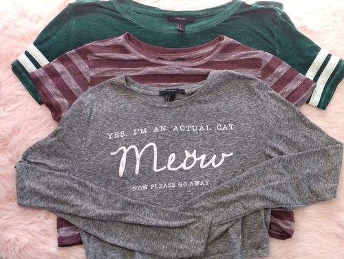 Forever 21 LOT SIX Retro Shirts & Denim Shorts Distressed Destroyed Funky SM MD - Picture 6 of 8