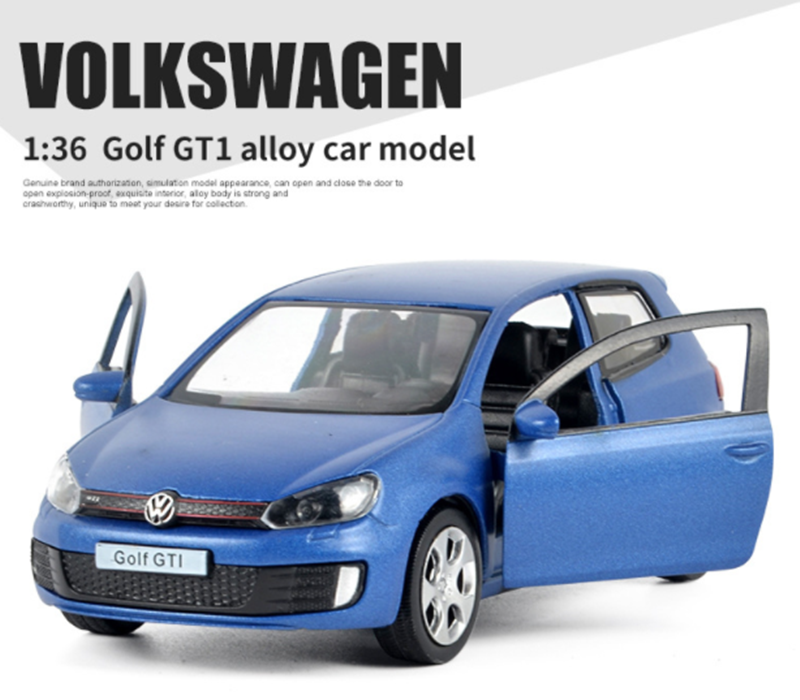 1:36 Volkswagen Golf GTI Diecast Model Car Metal Alloy Pull Back