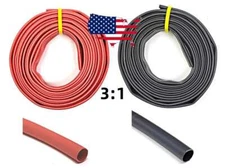 1 Lot (5 Feet) 3:1 Dual Wall Adhesive Glue Lined Marine Grade Heat Shrink Tubing