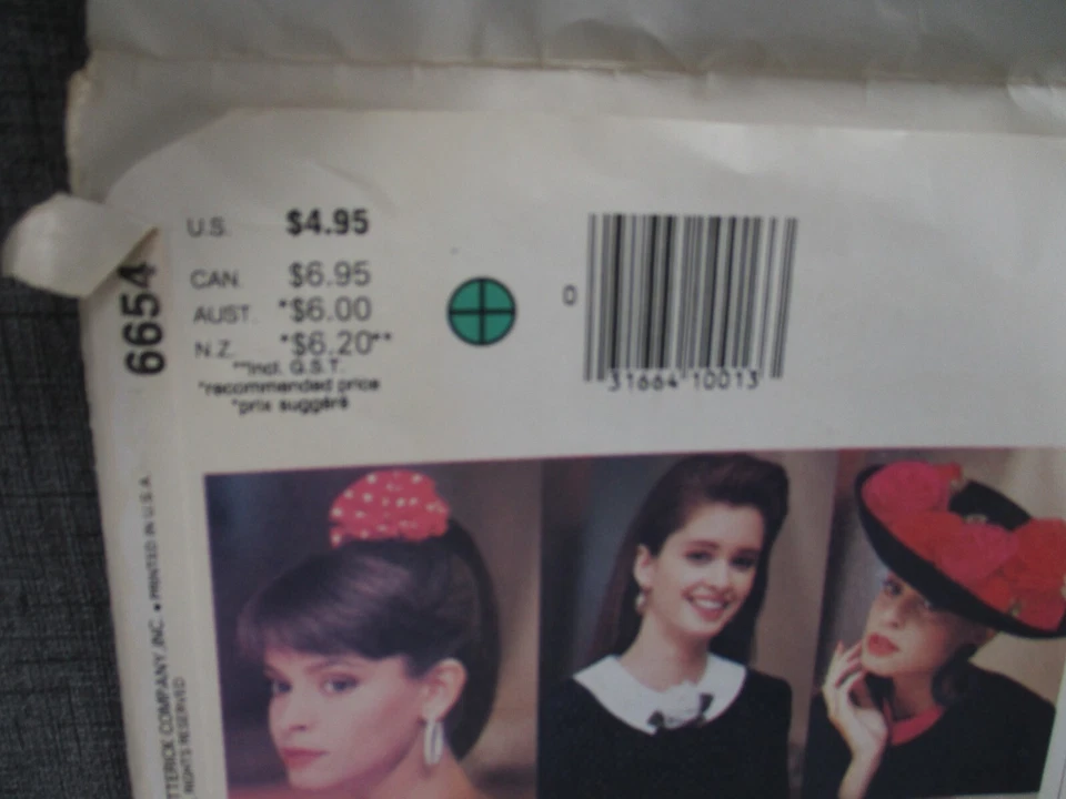 Butterick Pattern 6654 Flower Themed Accessories 20 Ribbon Roses Headband Trim - Image 3 of 4