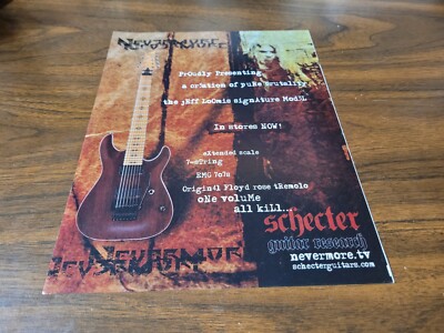 Nevermore Schecter 7 String Guitar 2007 Revolver Magazine 8'' x 11'' Advertisement