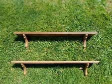 Solid Oak Wall Cottagecore Farmhouse Knick Knack Shelf  Rack 36 In Lot Of 2