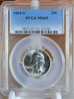 1954 S WASHINGTON QUARTER PCGS MS65