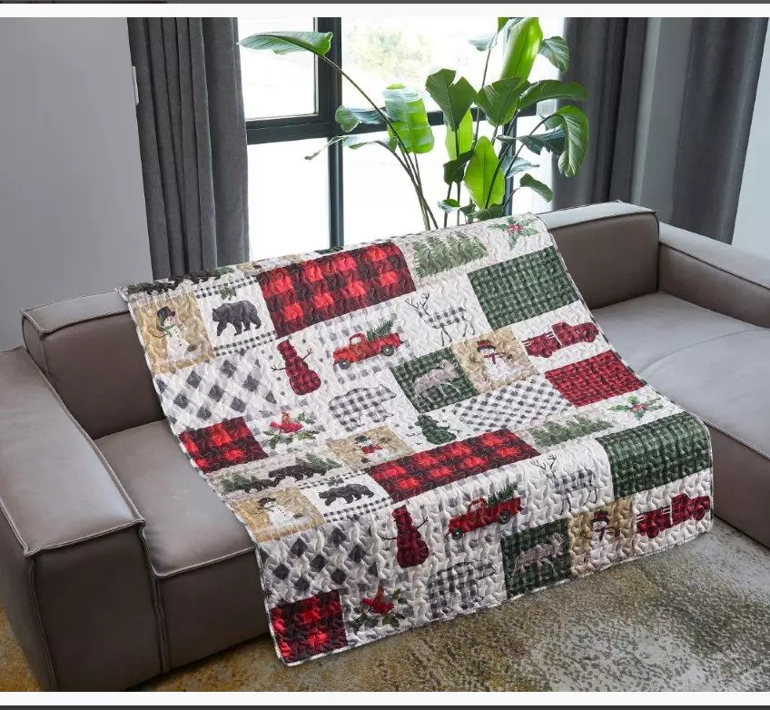 Quilted christmas throws hot sale