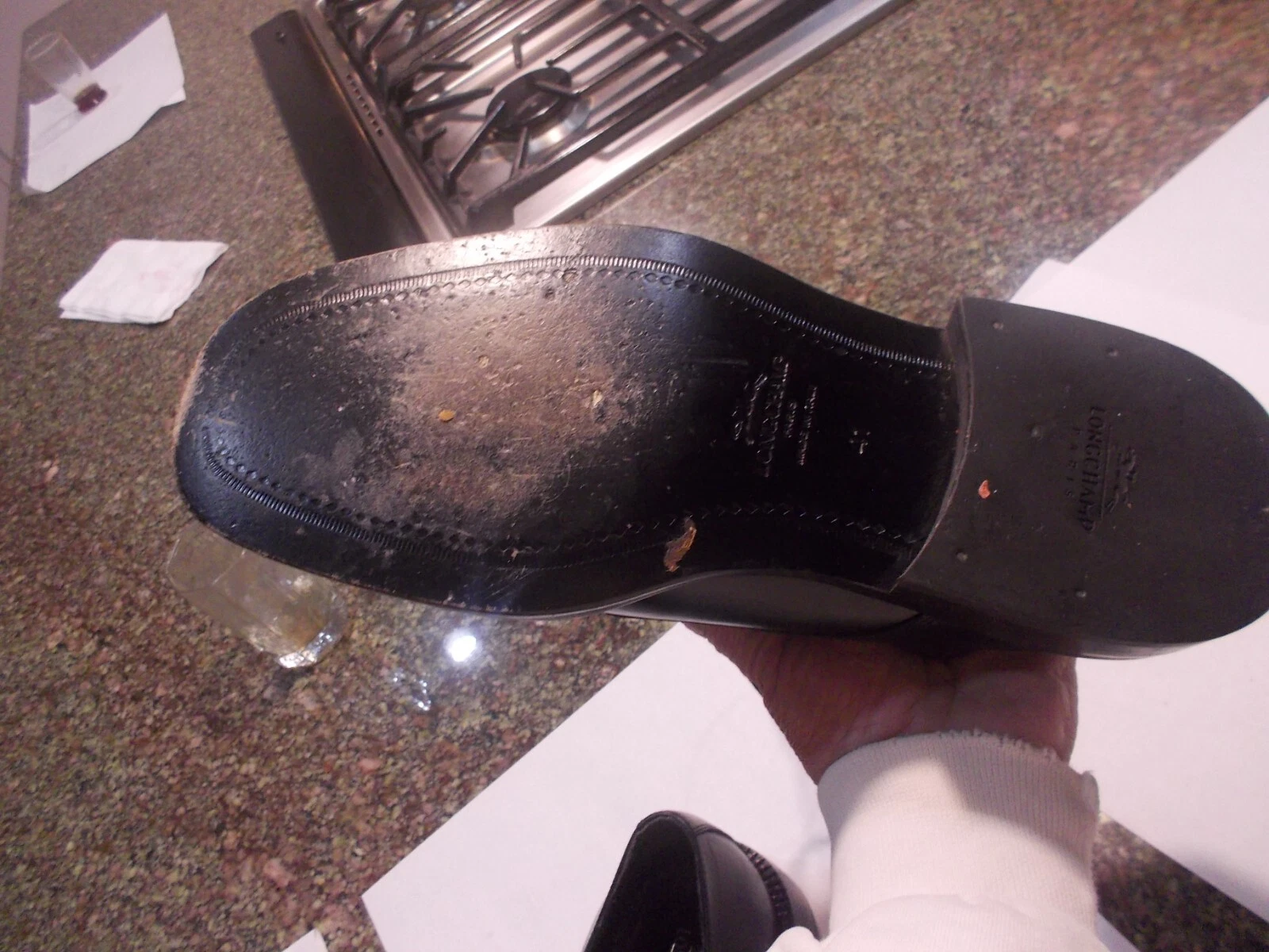 Scarpe eleganti uomo Longchamp in pelle nera 41 Made in Italy indossate una volta